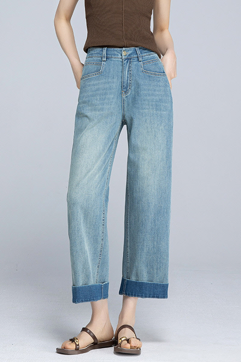 Sky Wash Airy Wide Denim