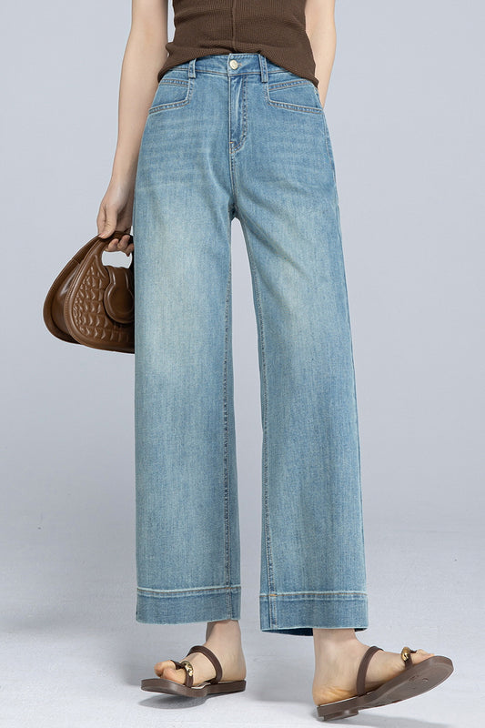 Sky Wash Airy Wide Denim
