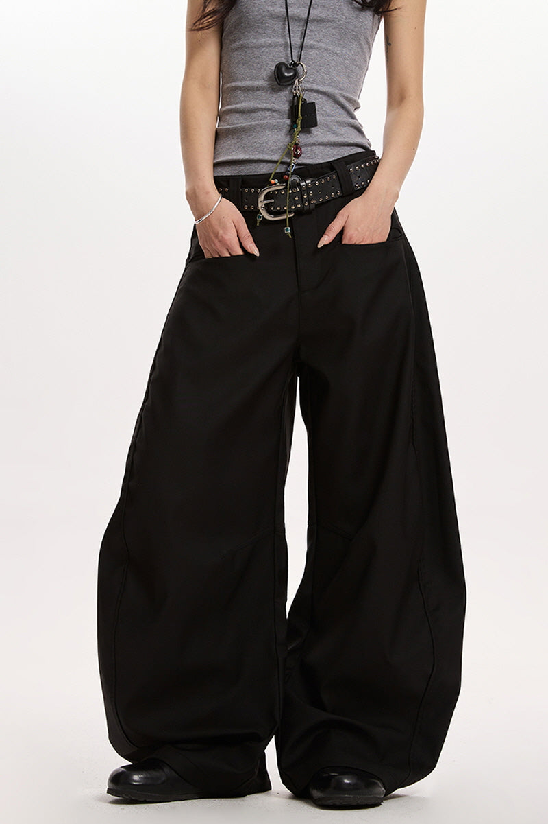 Deep Black Curve Pants