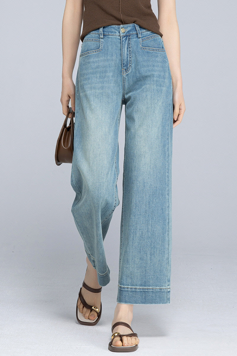 Sky Wash Airy Wide Denim