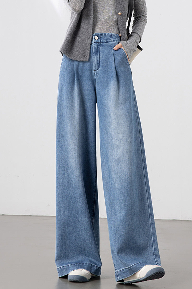 Soft Blue Wave Wide Pants