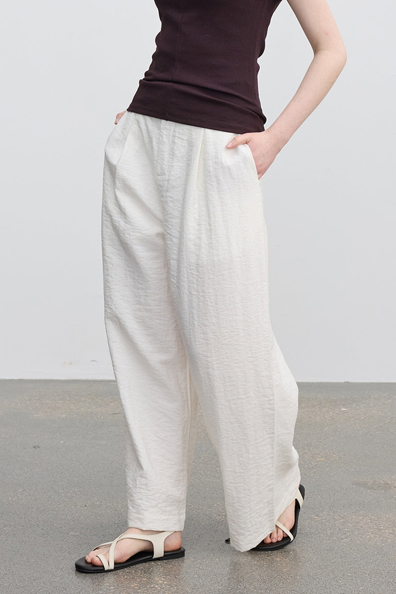 Cloud White Wave Wide Pants