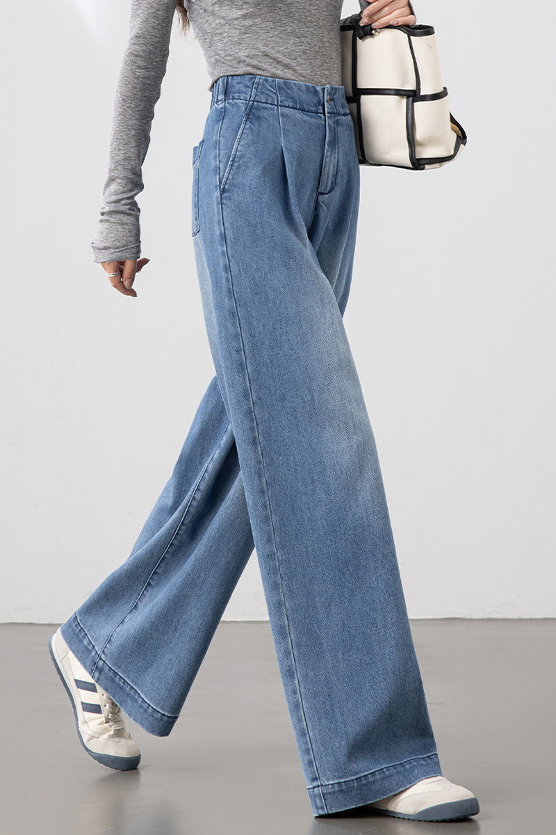 Soft Blue Wave Wide Pants