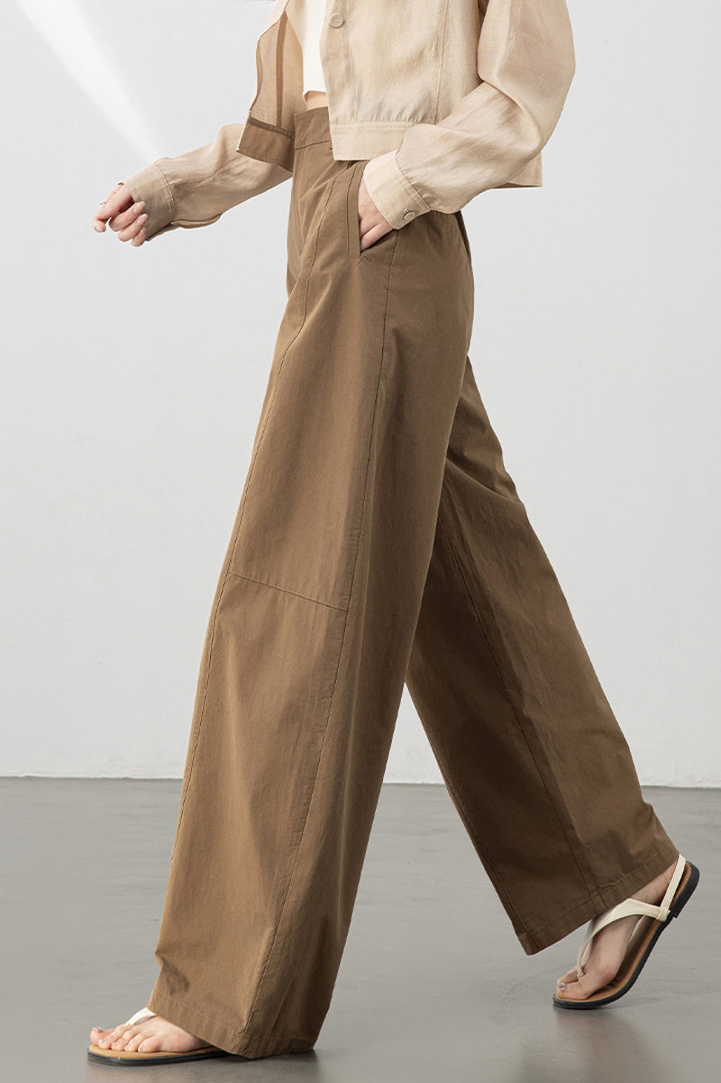 Brown Relaxed Curve Pants