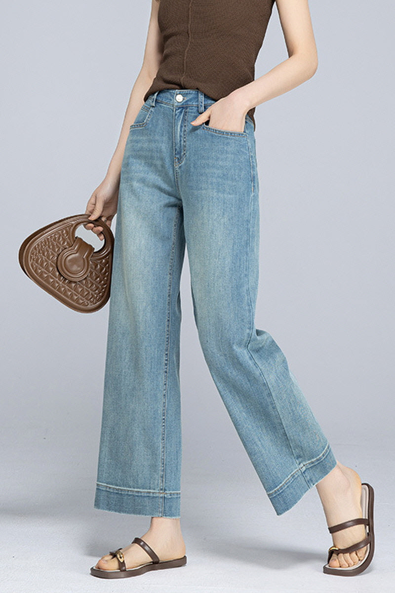 Sky Wash Airy Wide Denim