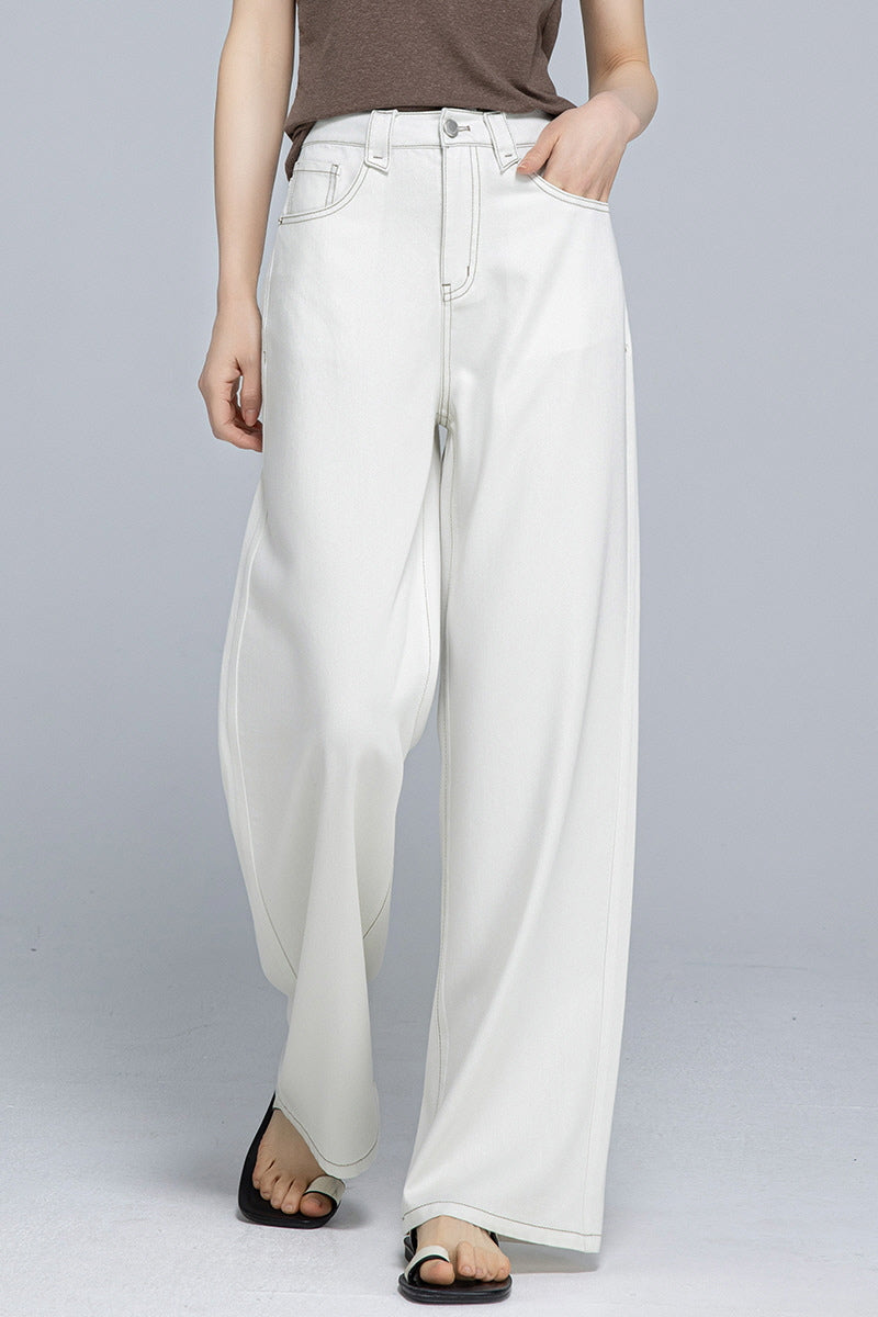 Cream Airy Wide Pants