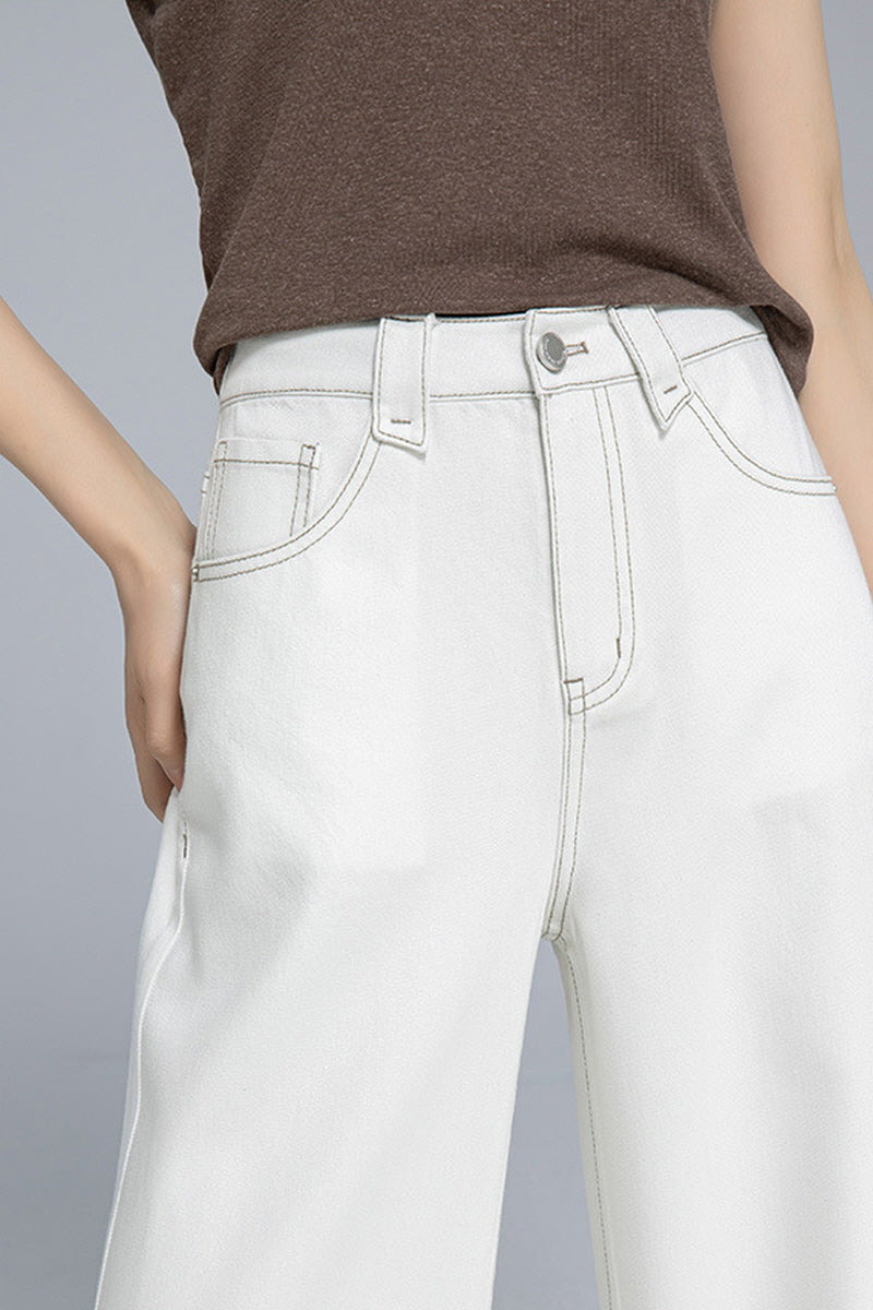 Cream Airy Wide Pants