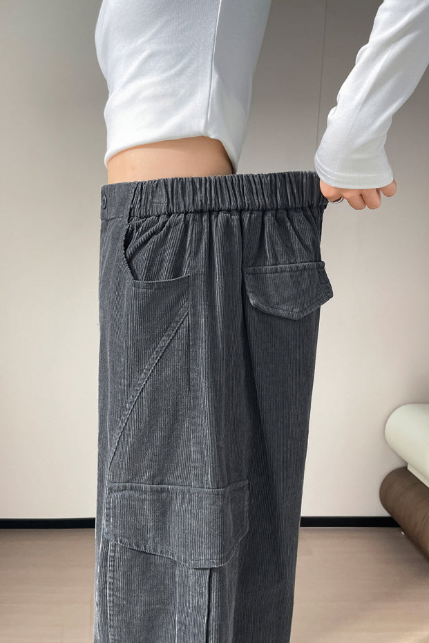 Charcoal Curve Cargo Pants
