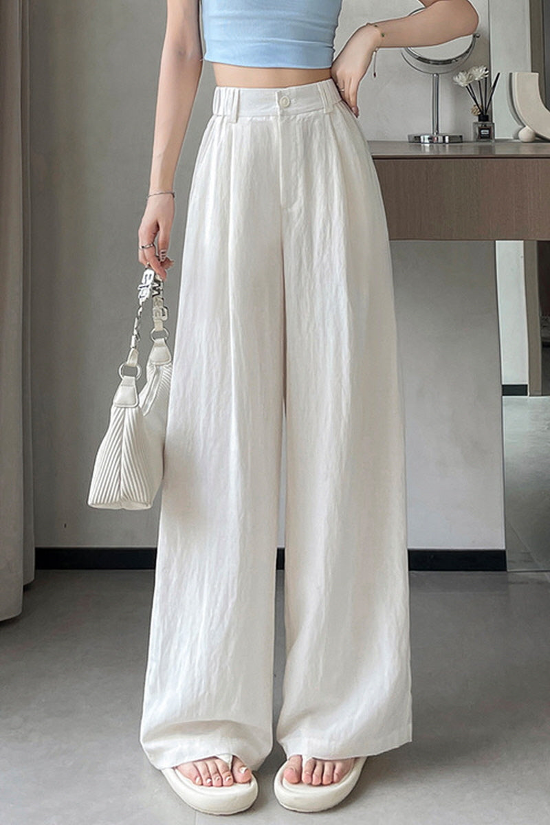 White Ice Wave Wide Pants