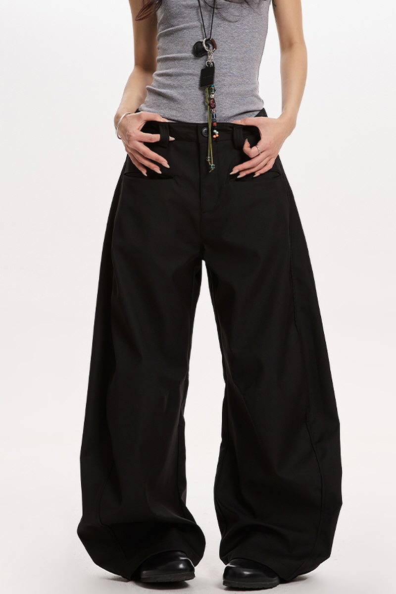 Deep Black Curve Pants