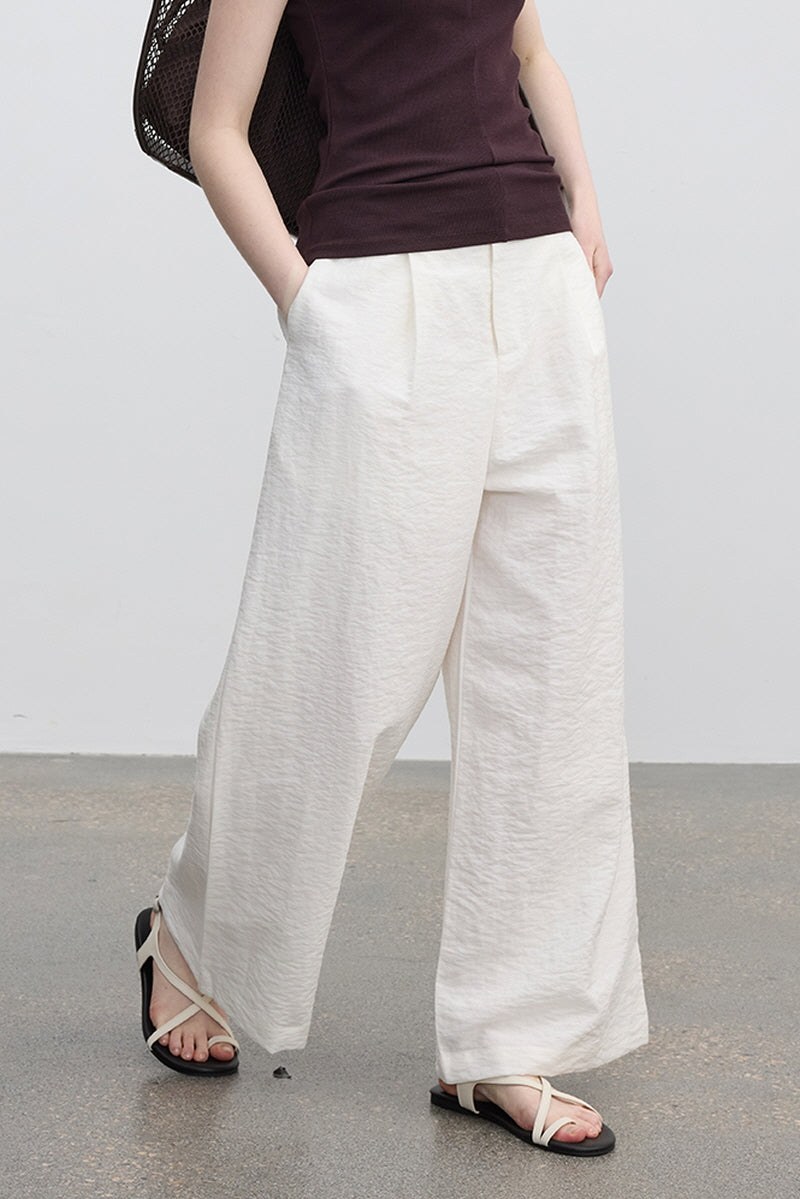 Cloud White Wave Wide Pants