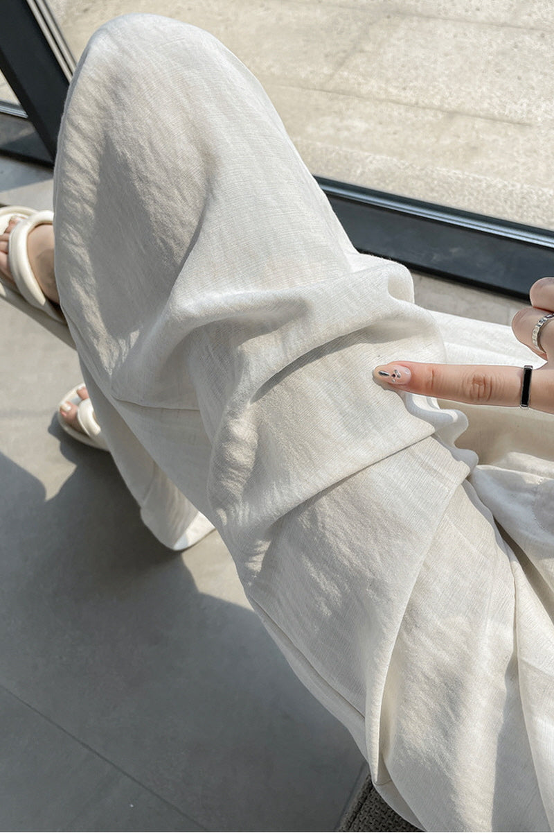 White Ice Wave Wide Pants