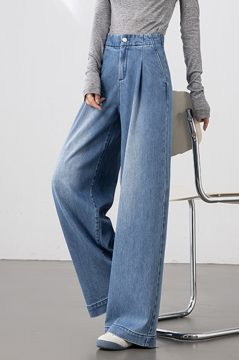 Soft Blue Wave Wide Pants