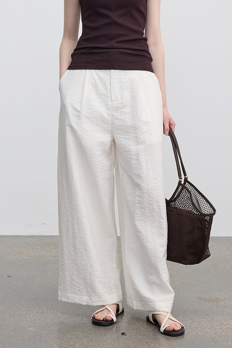 Cloud White Wave Wide Pants
