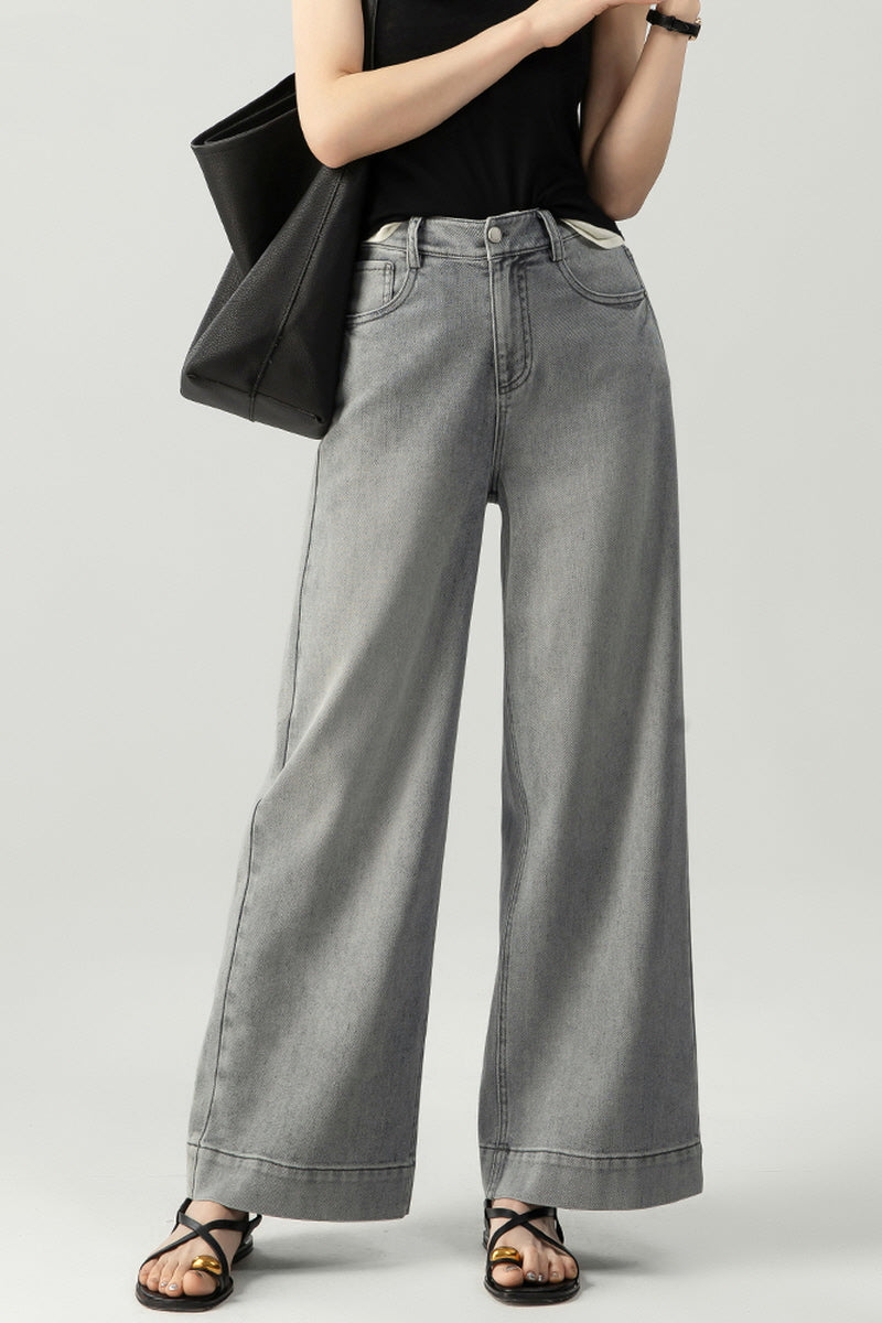 Gray Wash Wide Leg Jeans