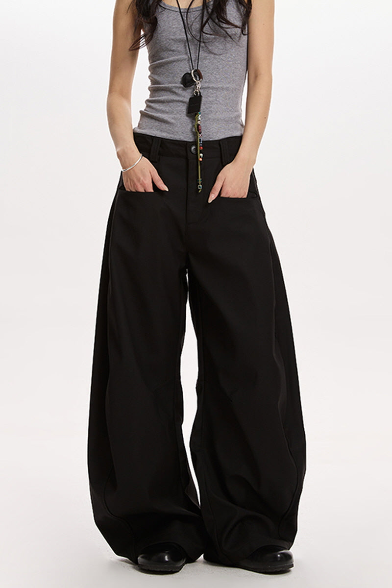 Deep Black Curve Pants