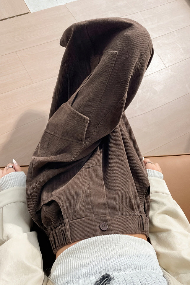 Brown Curve Cargo Pants