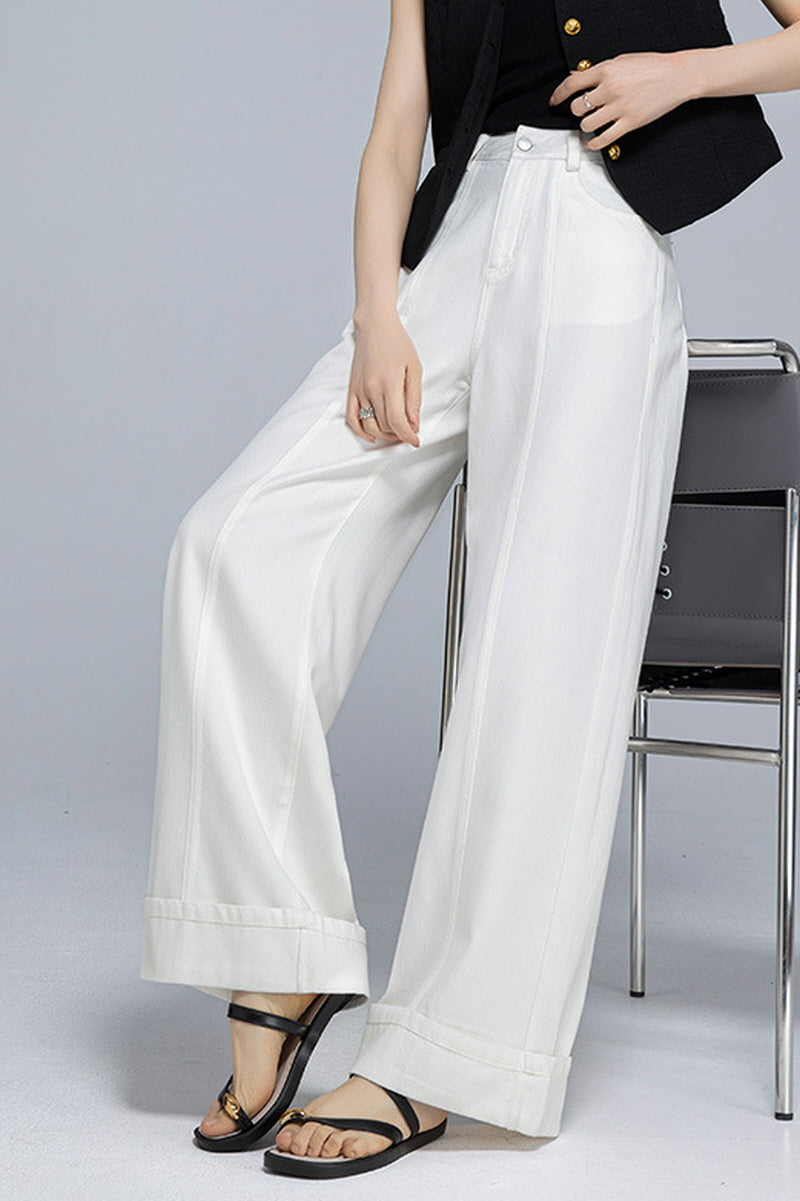 White Wide Pants