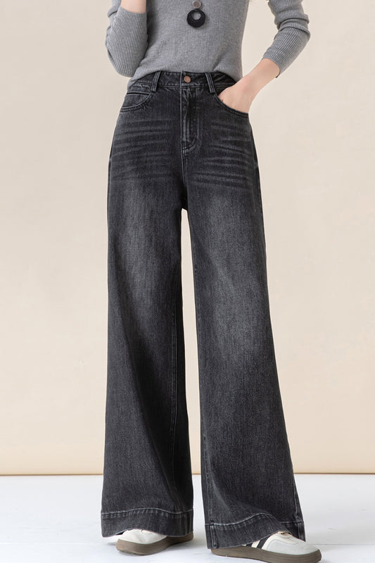 Charcoal Black Wide Pants