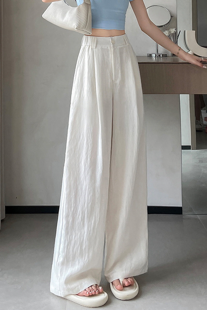 White Ice Wave Wide Pants