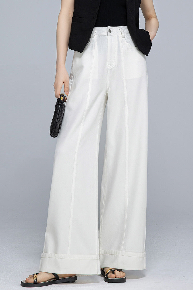 White Wide Pants