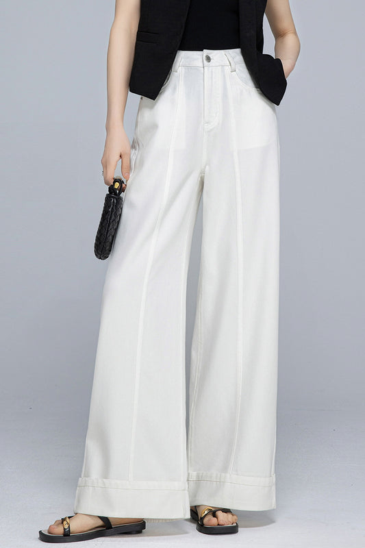 White Wide Pants