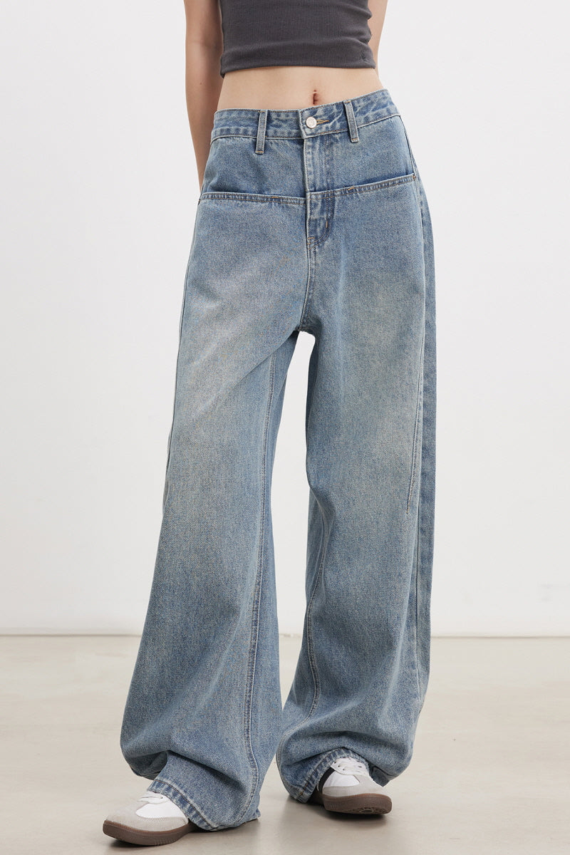 Light Wash Curved Pants