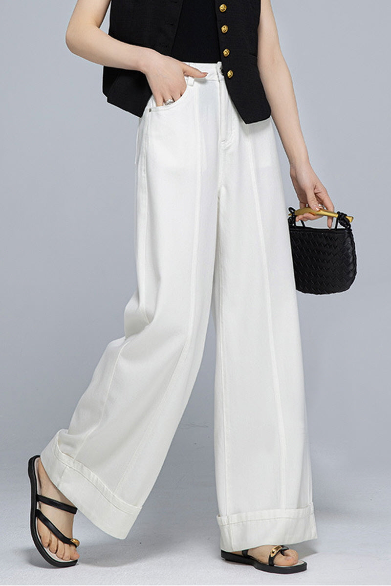 White Wide Pants