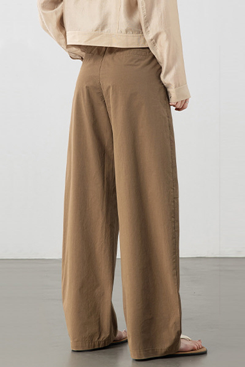 Brown Relaxed Curve Pants