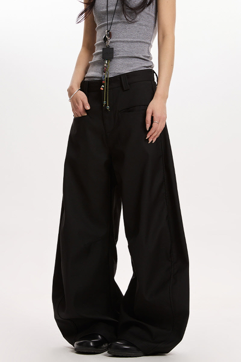 Deep Black Curve Pants