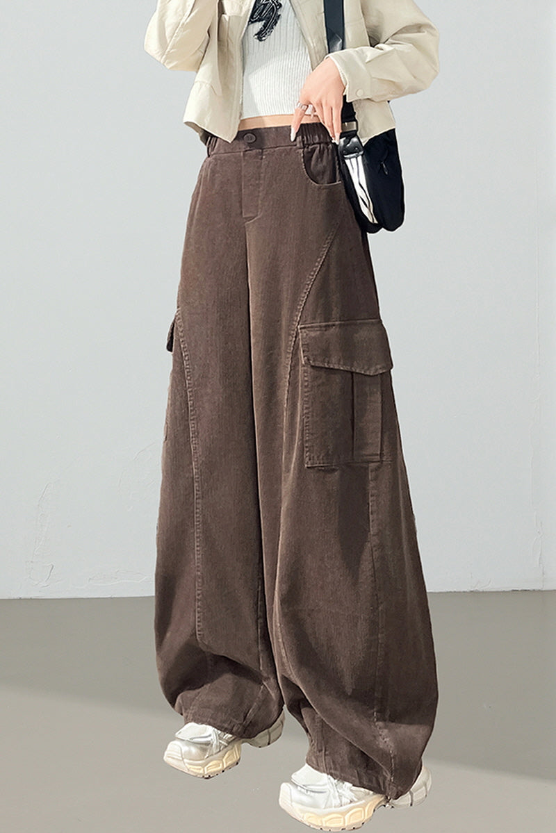 Brown Curve Cargo Pants