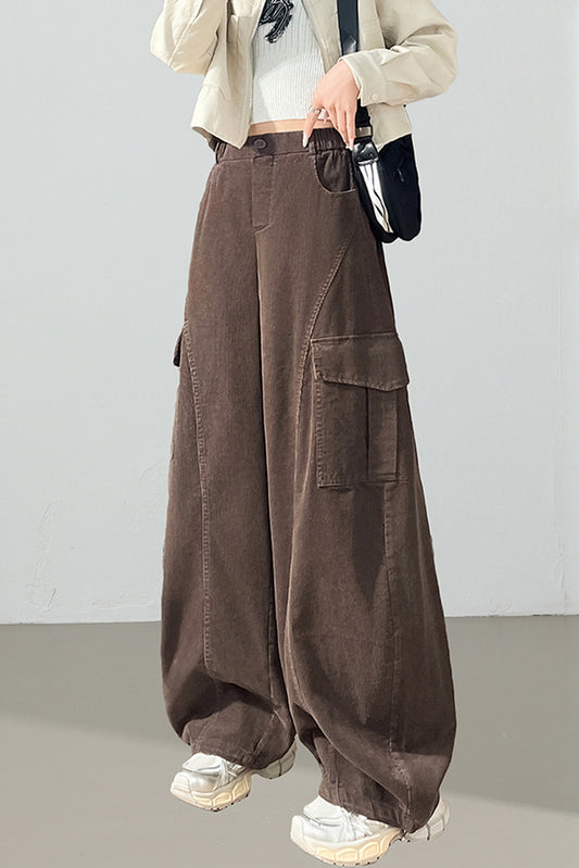Brown Curve Cargo Pants