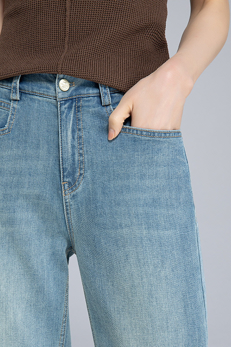 Sky Wash Airy Wide Denim