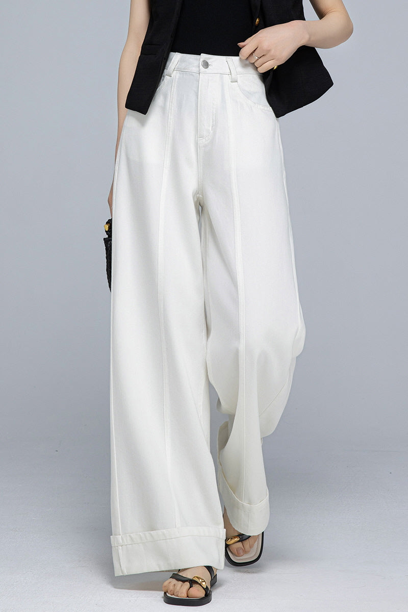White Wide Pants