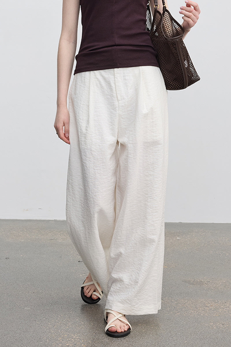 Cloud White Wave Wide Pants