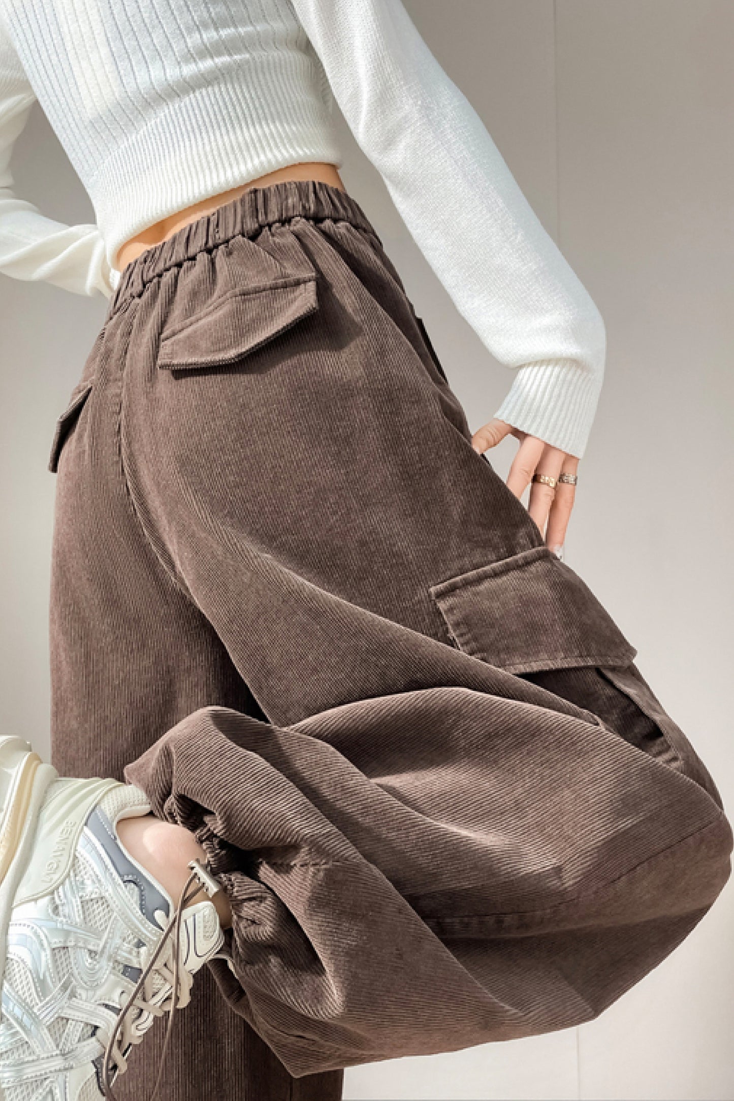 Brown Curve Cargo Pants