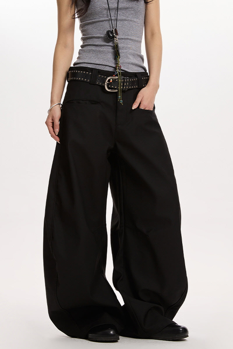 Deep Black Curve Pants