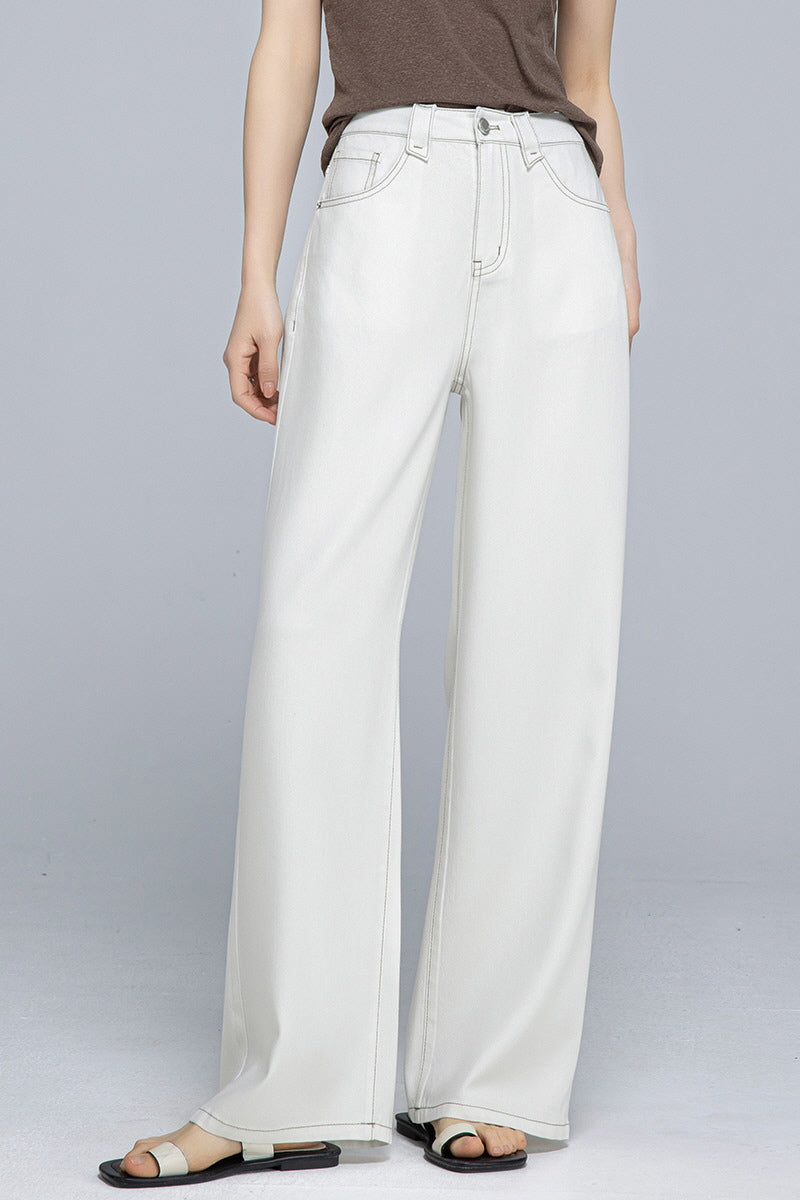 Cream Airy Wide Pants