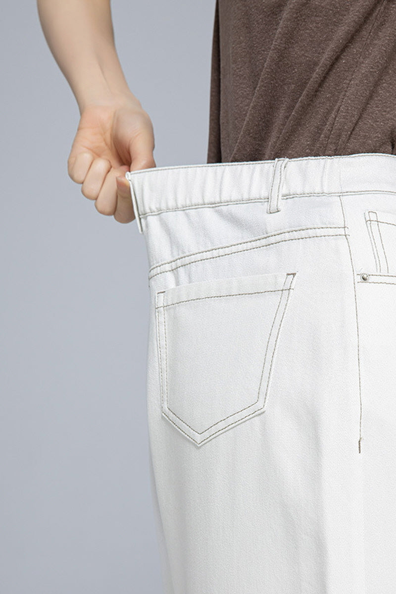 Cream Airy Wide Pants