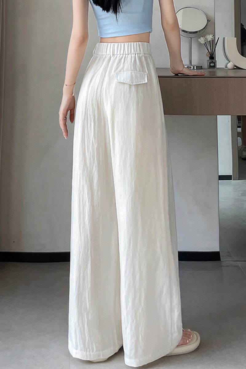 White Ice Wave Wide Pants
