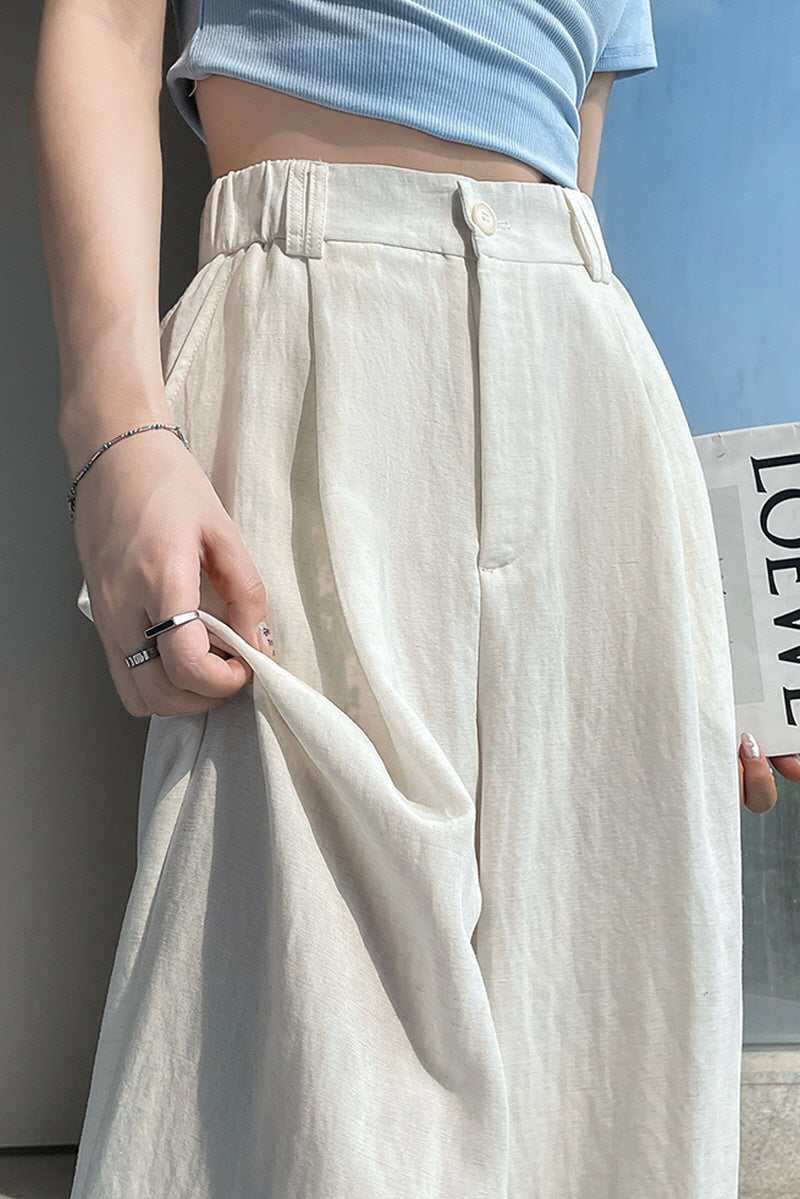White Ice Wave Wide Pants